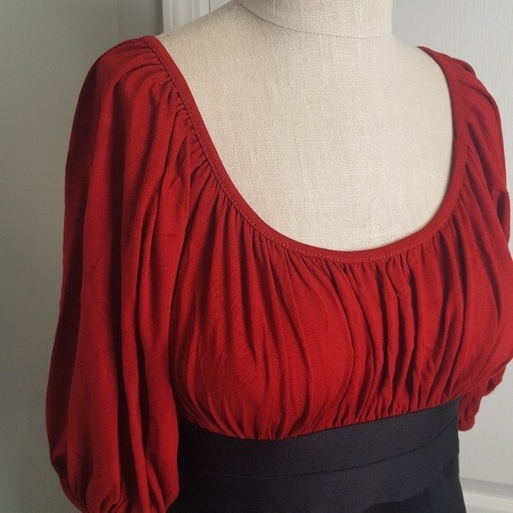 Sophie Max Red Black Wiggle Dress NWT - Picture 4 of 11